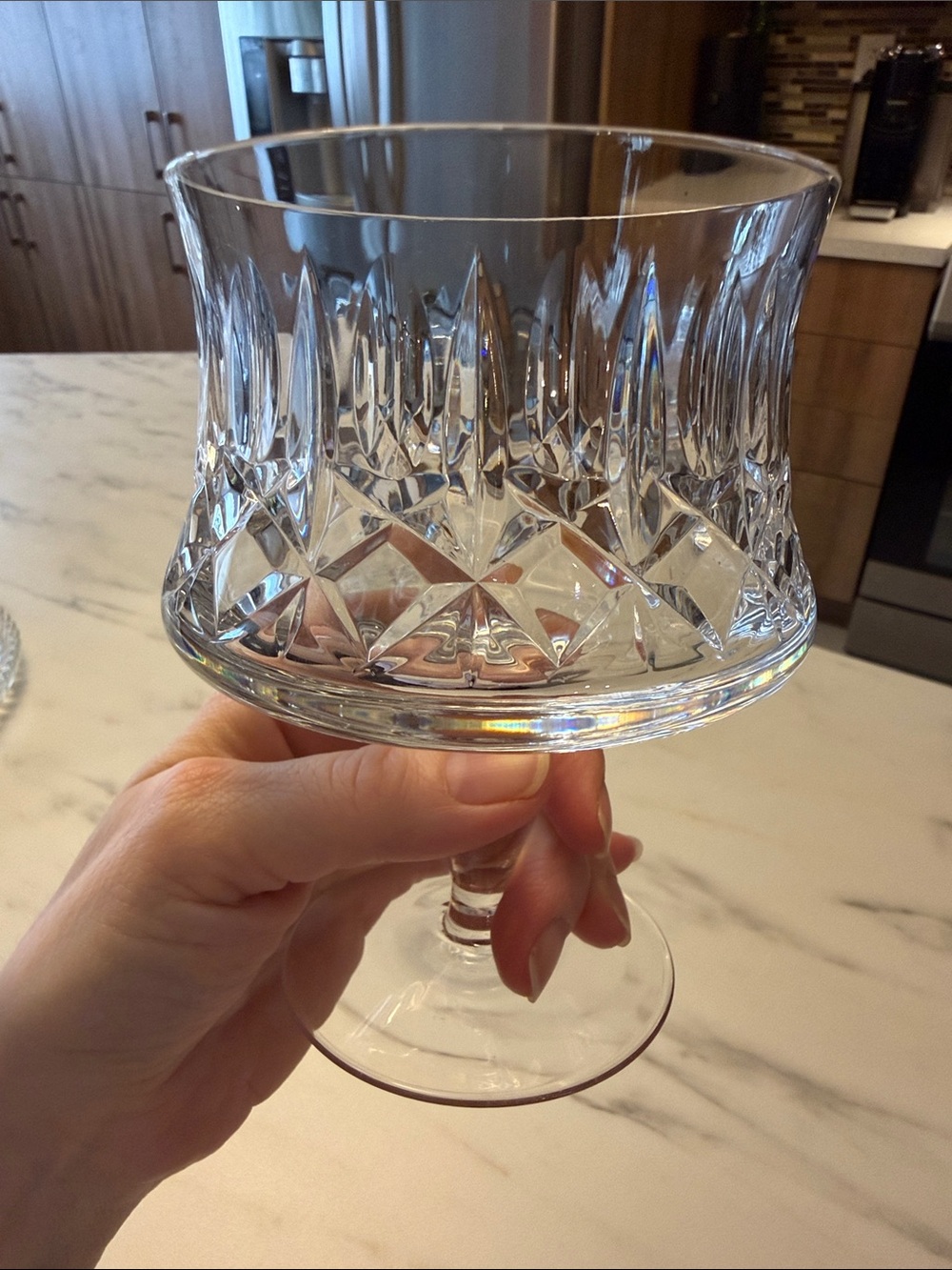4 Vintage Crystal Pedestal Dessert / Cocktail Glass